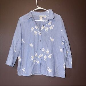 Alfred Dunmer floral daisy striped button down